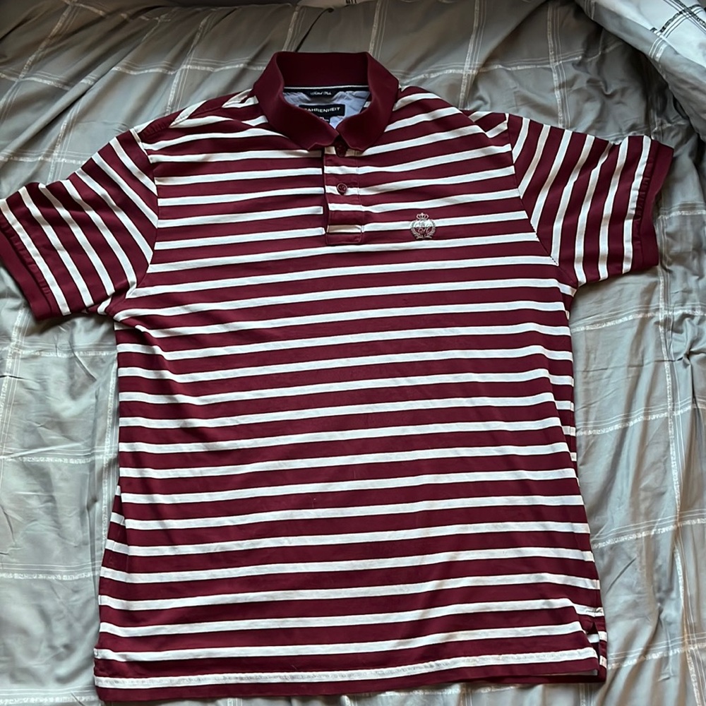 Red and White Fahrenheit Fitted polo(used)